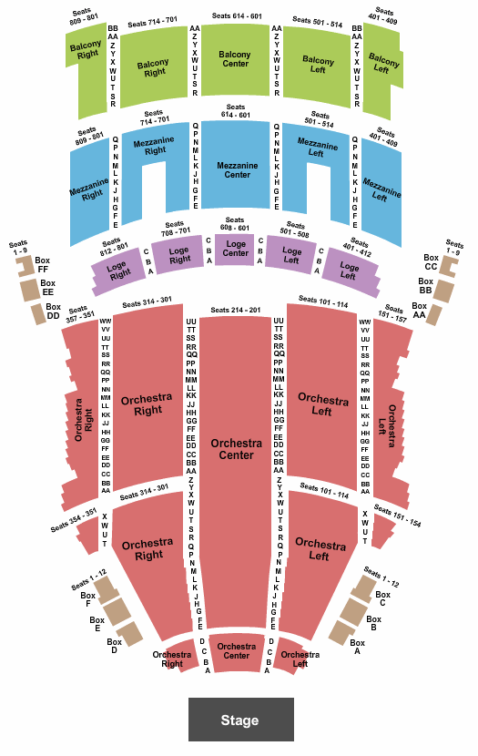 KeyBank State Theatre Harry Potter Seating Chart